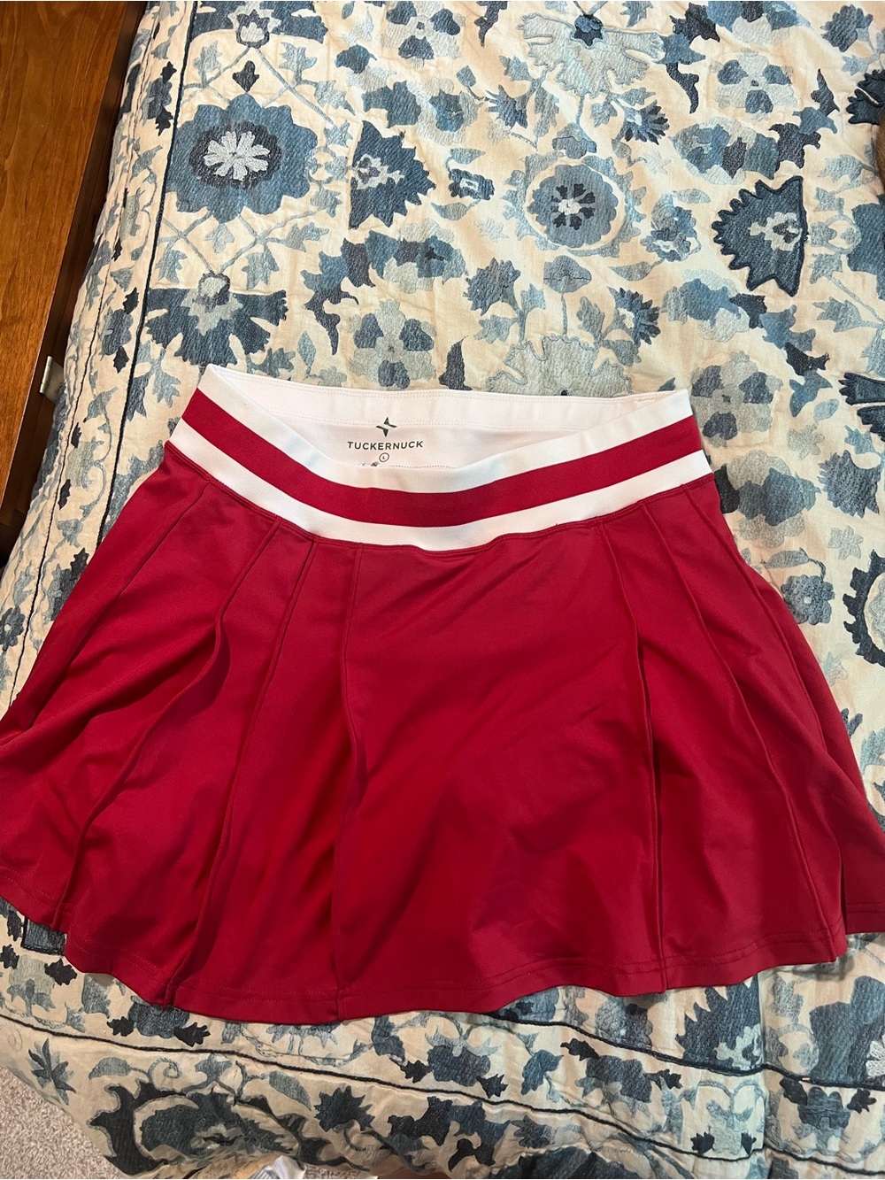 Tuckernuck Tennis Red Skirt with White Striped Waistband